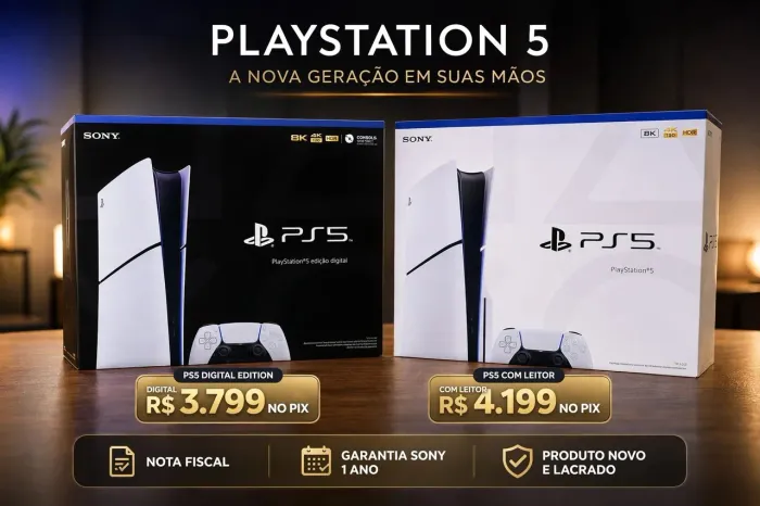 MOLEZA LACRADO- PLAYSTATION 5 - 01 DIGITAL E 01 COM LEITOR 