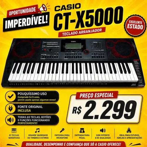 Teclado Casio CT-X5000 Pouquíssimo Uso + Fonte Original