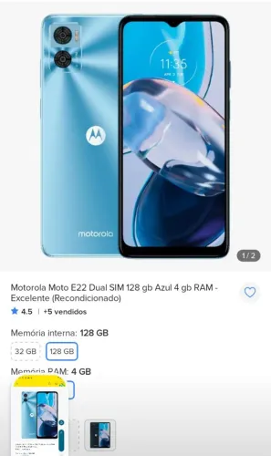 Vendo moto g22 sem marcas de uso.
