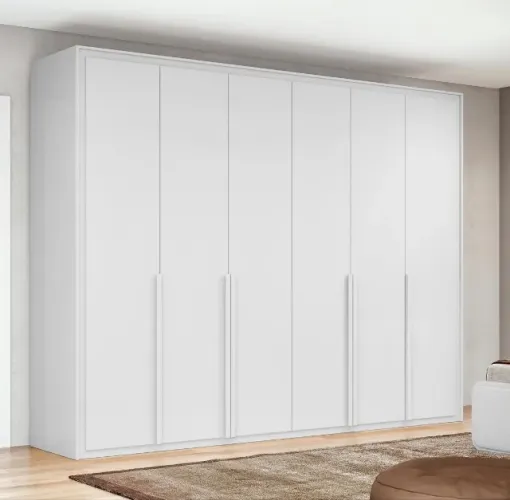 Guarda-Roupa Casal Elegance Premium 6 Portas 100% MDF Branco