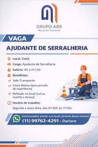 Ajudante de Serralheria 