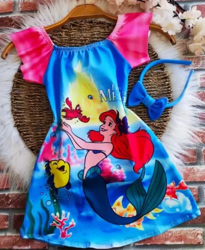 Vestido Pequena Sereia Ariel