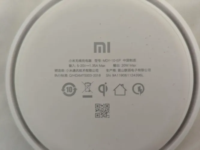Carregador de indução xiaomi fast 20w
