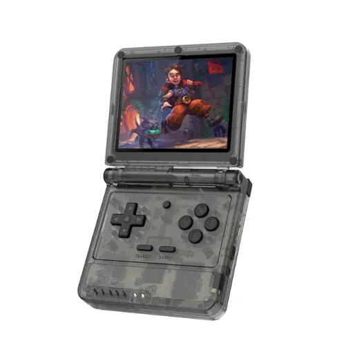 Powkiddy v90s retro flip handheld game player 3.5 Polegada novo console dobrável
