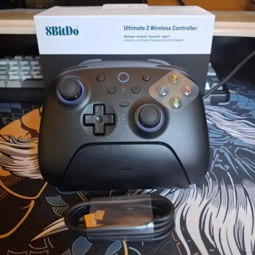 Controle 8BitDo Ultimate 2 Wireless - Preto (NOVO c/ Dock / Pronta Entrega)