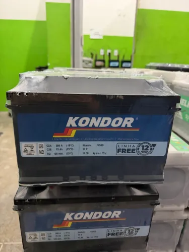 Bateria 75ah kondor 1 ano de garantia