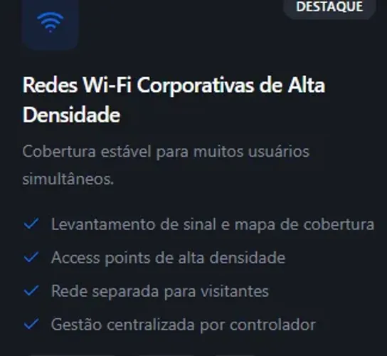 Infraestrutura, Redes Corporativas, Wifi e CFTV