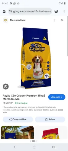 15 kg ração criador pra dog