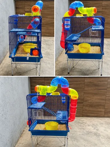 Gaiola de hamster com suporte 