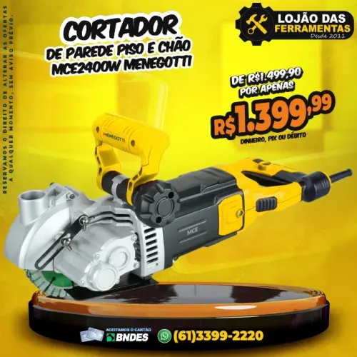 Cortadora de parede Piso e Chão MCE2400W Menegotti