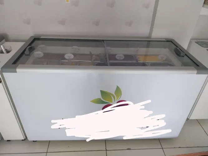 Freezer tampa de vidro