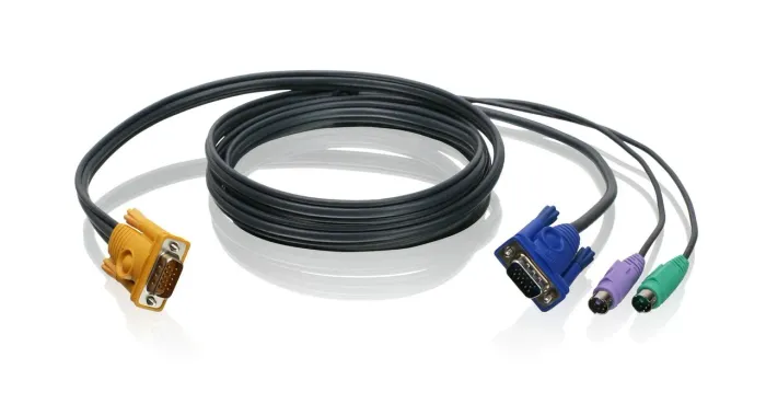 Cabo ligado PS/2 KVW com conexão USB e VGA