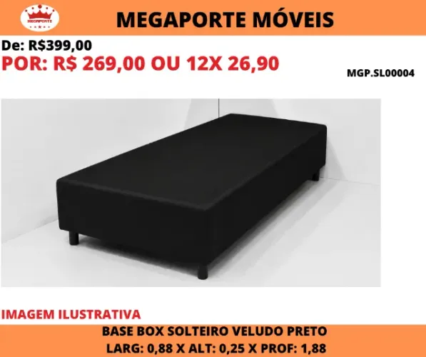 Base Box Solteiro Veludo SL