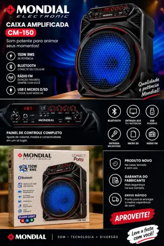 Caixa Amplificada, Preto, 150W RMS, Bivolt - CM-150 - Potente e compacta
