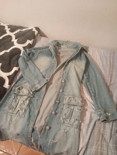 Sobretudo jeans feminino 