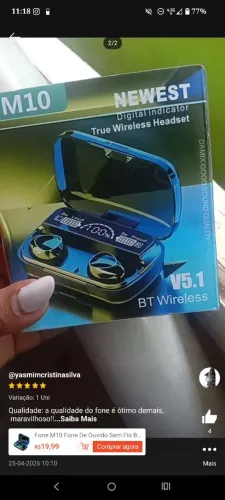 Fone de ouvido NOVO SEM FIO BLUETOOTH