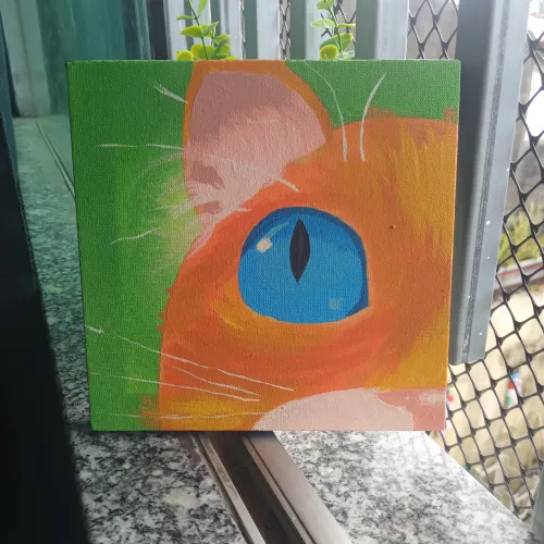 Pintura em tela l Gato Laranja (Decoração)