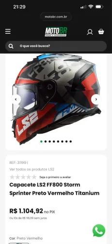 Capacete LS2 tamanho 60