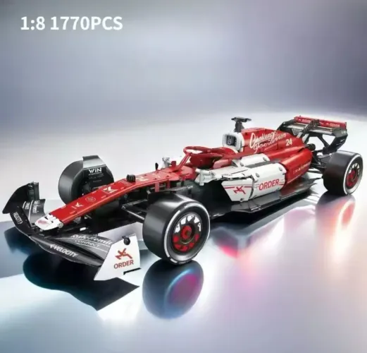 Blocos de Montar F1 carro de Fórmula 1 Alfa Romeo Team Orlen 1:8 1770 Peças Mega tipo Lego