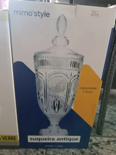 Suqueira antique vidro 3 litros de capacidade suco vinho bebidas licor presente casamento