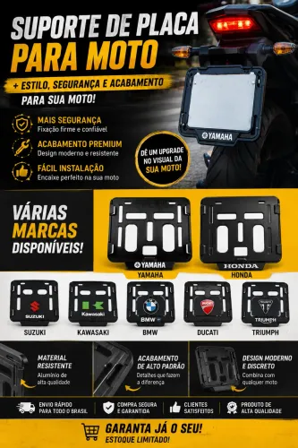 Suporte para placa de moto