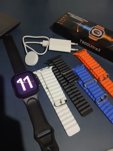 Smartwatch T900 Ultra 3 + Carregador com Fonte e Acessorios