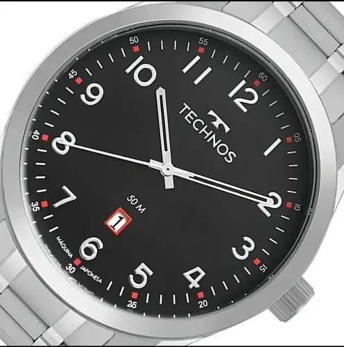 Relógio Technos Masculino Analógico Aço Prata 50m