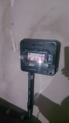 Quadro Proteção Clamper Wallbox Cinza 8kw Carregador Veículo