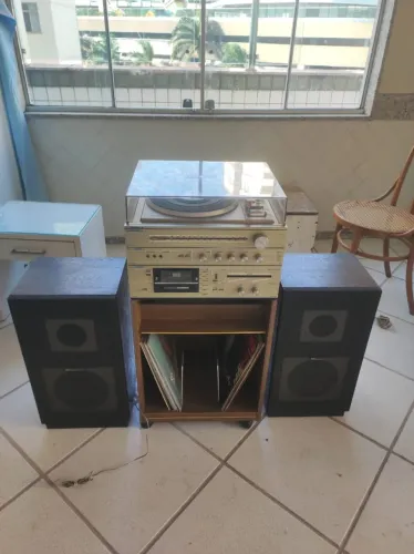 Philips Anos 70 Com Rack + Toca-Discos + Tuner + Tape Deck + Caixas Acústicas (DEFEITO)
