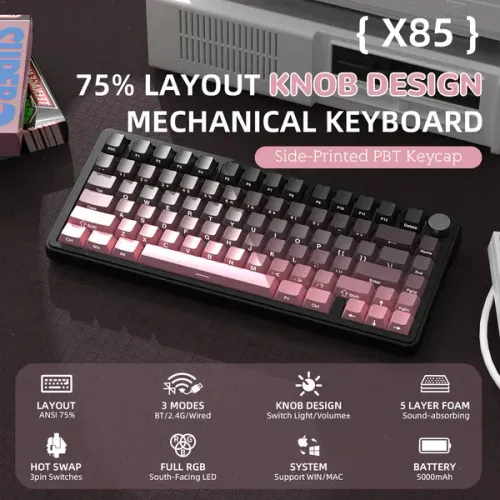 TECLADO MECÂNICO SEM FIO - ATTACK SHARK X85