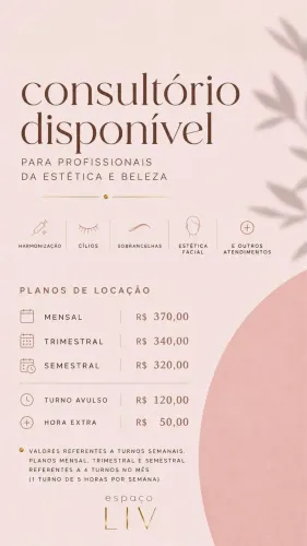 Aluguel de consultório por turno no altiplano