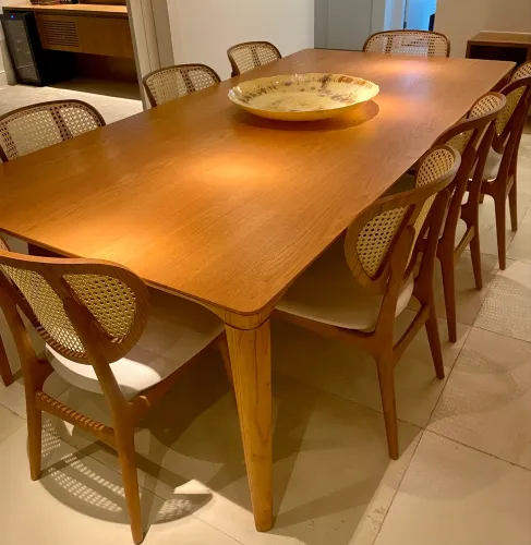 Mesa Jantar Líder Interiores - modelo Miss - 2,4 x 1,20m - Freijó - 8 a 10 lugares