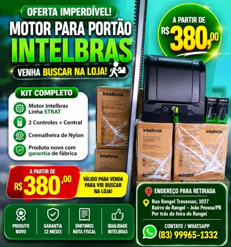 MOTOR PARA PORTÃO INTELBRAS DR 350 FAST NY, Para vir buscar na loja