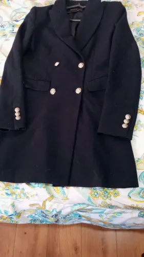 Sobretudo de inverno Zara azul marinho em bom estado de uso