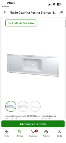 Vendo pia de cozinha mármore sintético (Nunca Usada)