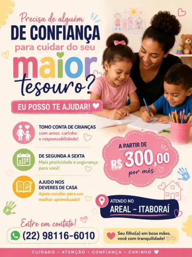 Tomo conta de crianças