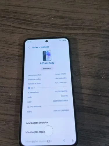 Vendo A 55 sem nenhum detalhe, 256 de armazenamento e 8 de memória.