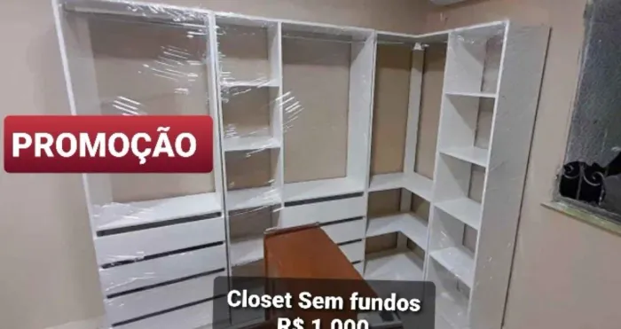 Closet em L com 8 gavetas (Entrega e Montagem)