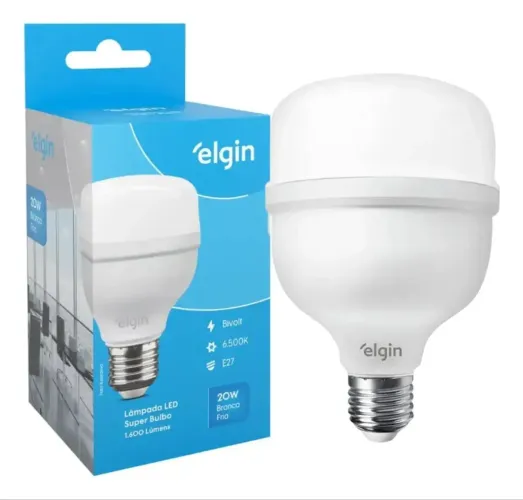 Lâmpada Inteligente Elgin 20W RGB Wi-Fi Alta Potência