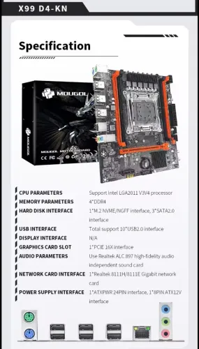 KIT X99 (Novo) - Placa Mãe (4 Slot de RAM) e Processador E5 2650v3 (10 Núcleos)