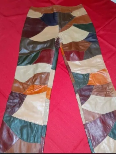 calça banny pel couro colorida vintage 40