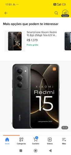 Xiaomi 15 128gb 12 de ram 2 meses de uso tá com a capa carregador original no precinho
