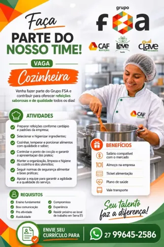 COZINHEIRA CARIACICA E SERRA