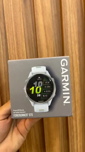 Garmin Relógio Forerunner 970 Marfim com Amarelo 47mm com Monitor Cardíaco de Pulso e GPS