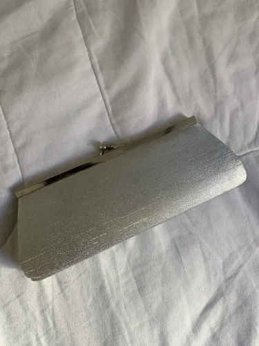 bolsa clutch prata