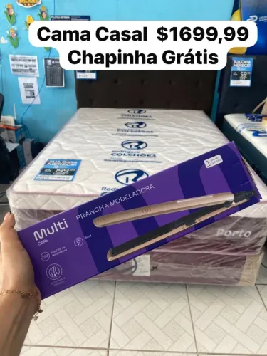 Cama Porto Casal 138x188 molas ensacadas - chapinha Grátis.