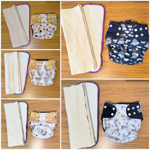 kit 5 fraldas ecológicas elinfant com 10 absorventes
