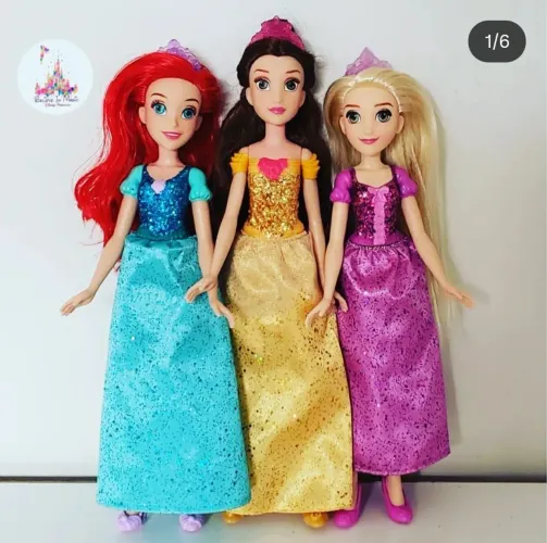 Bonecas Princesa Disney Ariel Rapunzel e Bela Hasbro
