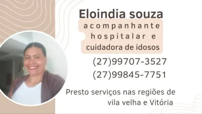 Cuidadora de idosos e acompanhante hospitalar 