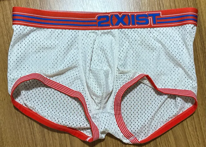 Cueca box masculina 2 (x)ist branca de lycra furadinha tamanho M